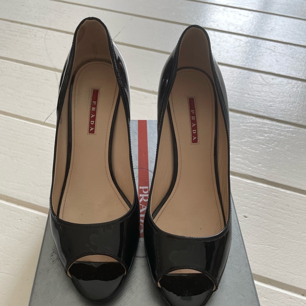 Prada cork wedges